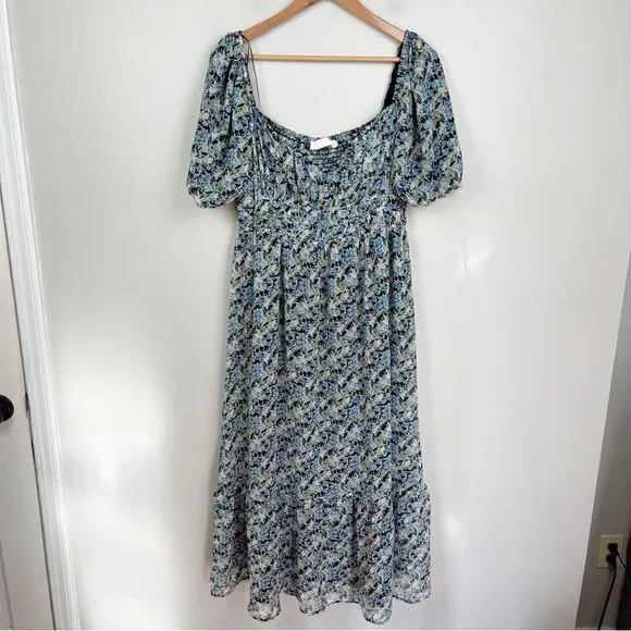 Astr The Label Dress Multi Floral square neck XL - Picture 2 of 6